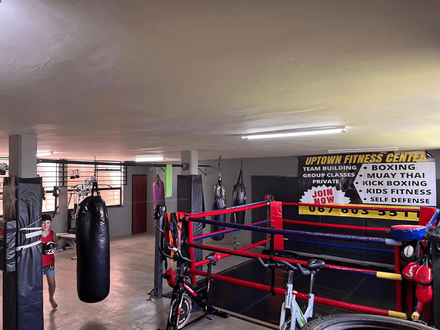 Inside the Uptown Fitness Centre gym floor